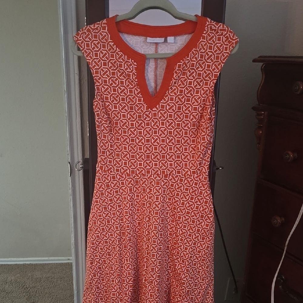 Orange Patterned Women's Dress